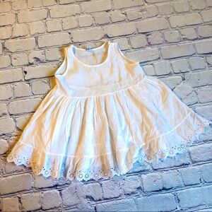 ChildStyle vintage white Eyelet lace trim pinafore tank sleeveless dress size 2T